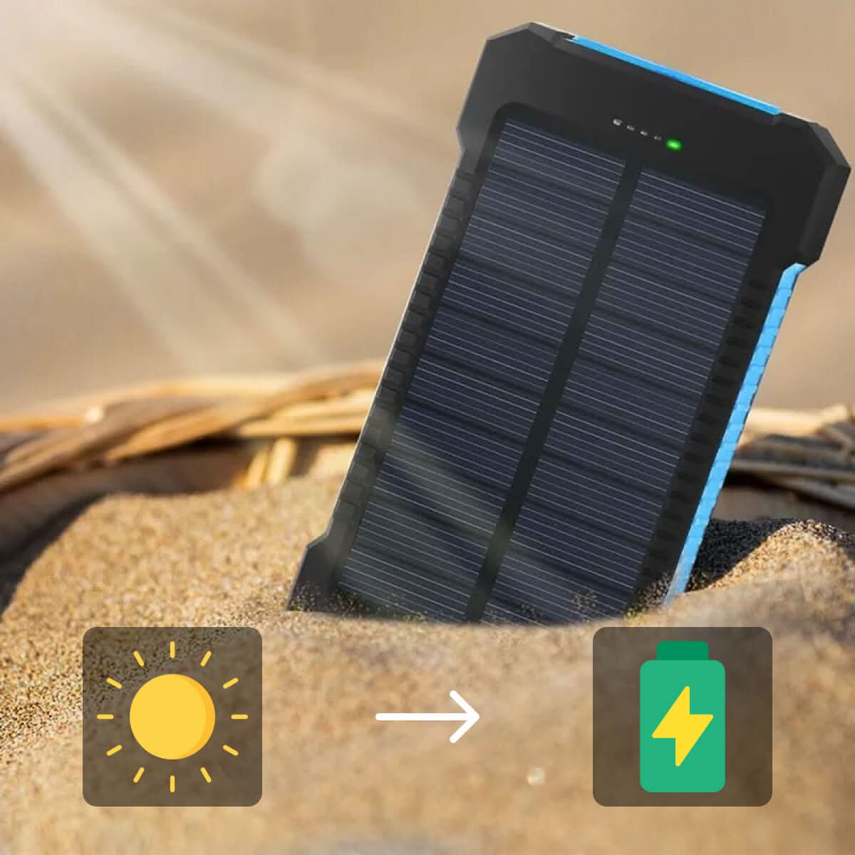 Portable Charger | Waterproof Solar Power Bank with 30000mAh Capacity | Dual USB Outputs for Outdoor Adventures