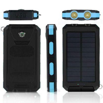 Portable Charger | Waterproof Solar Power Bank with 30000mAh Capacity | Dual USB Outputs for Outdoor Adventures
