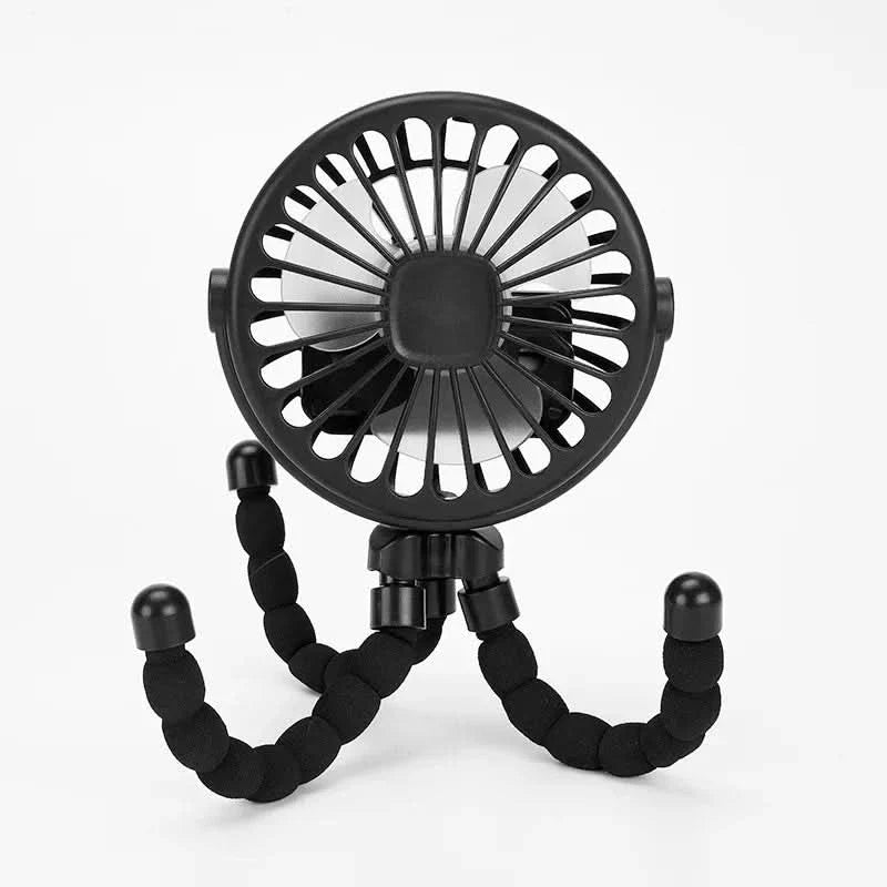 COOLCLIP – Portable clip-on USB rechargeable fan with 3-speed airflow for stroller use