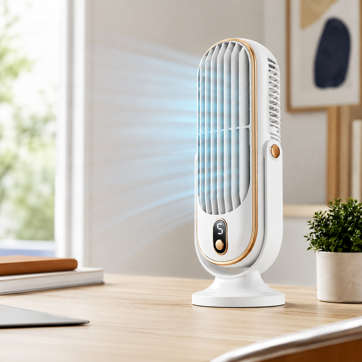 Portable Fan for Travel, Battery Operated Handheld Fan with USB Rechargeable Charging, Personal Cooling Fan for Desk