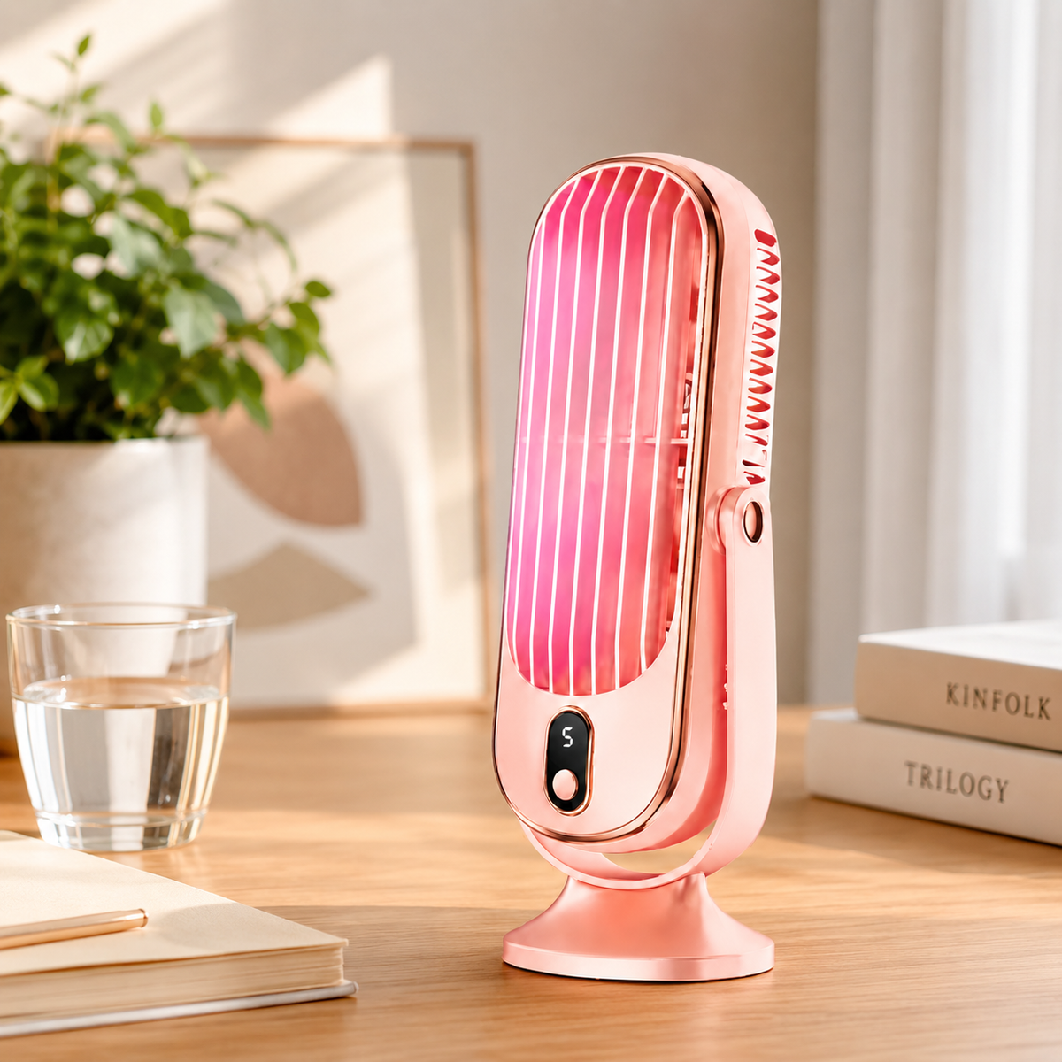 Portable Fan for Travel, Battery Operated Handheld Fan with USB Rechargeable Charging, Personal Cooling Fan for Desk