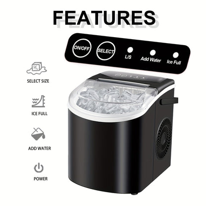 Compact Ice Maker | Portable Countertop Ice Machine with Fast Production | Ideal for Home and Office