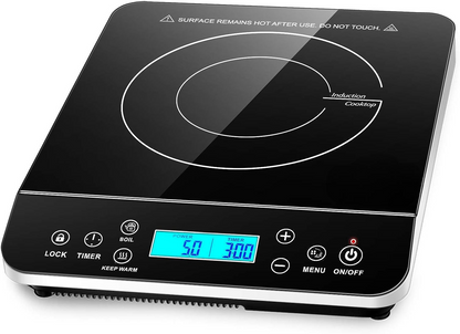 Portable Induction Cooktop with Touch Controls, Induction Burner with Timer, Induction Stove, Electric Cooktop