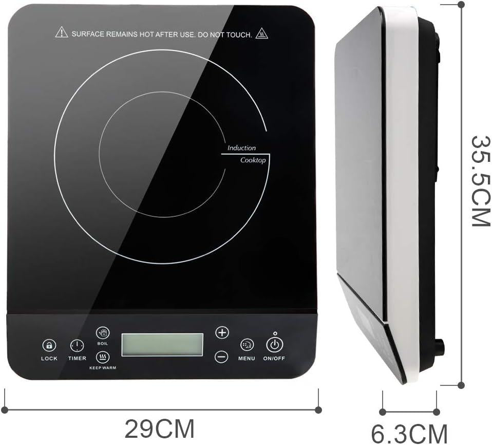 Portable Induction Cooktop with Touch Controls, Induction Burner with Timer, Induction Stove, Electric Cooktop