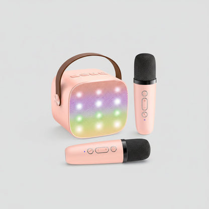 Portable Karaoke Machine | Bluetooth Speaker with Wireless Microphones & LED Lights for Fun Singing