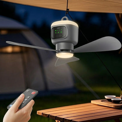Portable Rechargeable Fan with Light & Remote Control | Dual Function for Comfort and Convenience
