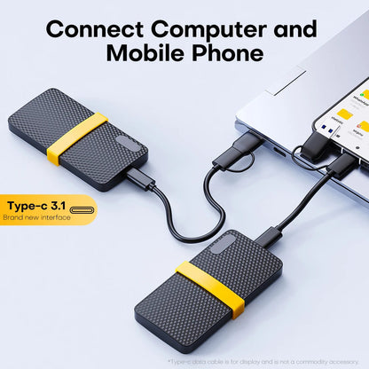 Portable SSD | External Hard Drive with USB 3.1 Type C | Compact Design for Fast Data Access