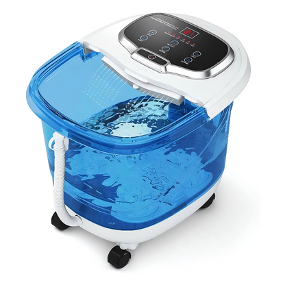 Heated Foot Spa with Motorized Rollers, Water Jets & Red Light Therapy for Home Relaxation