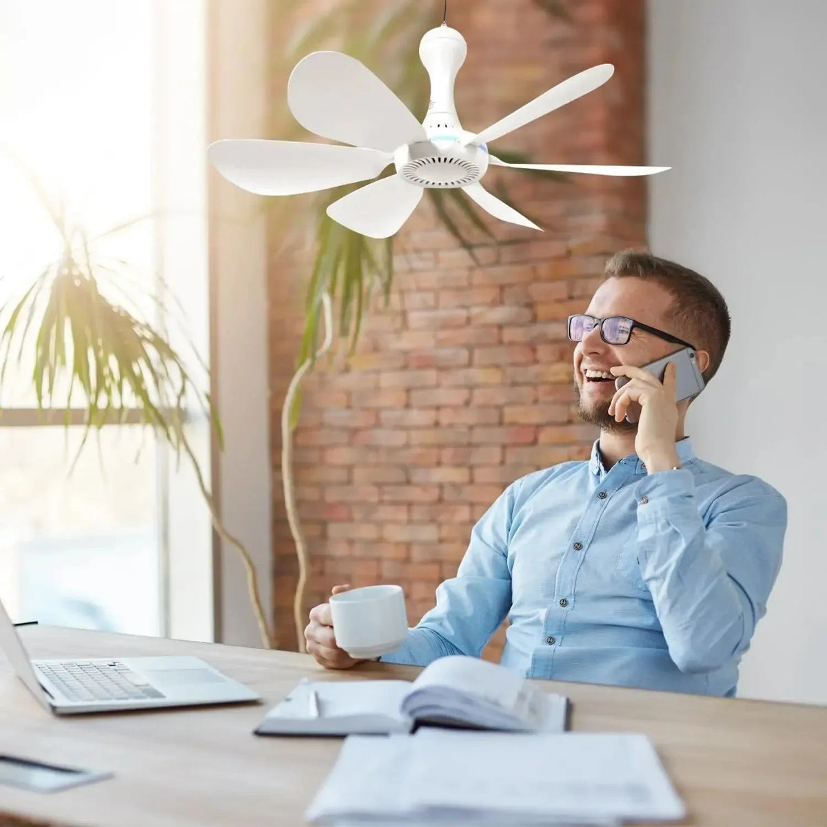 Portable USB-Powered Ceiling Fan with Remote Control & Silent Operation | Ideal for Camping and Small Rooms