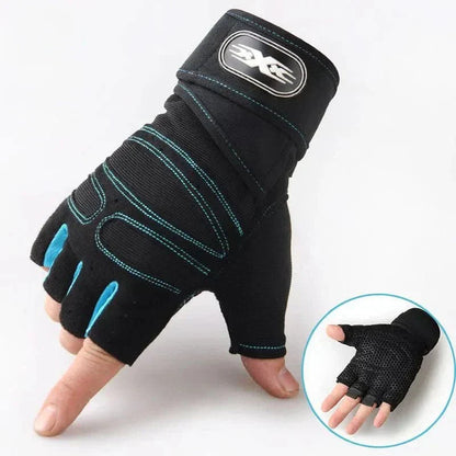 Training Gloves with Wrist Wraps & Shock-Absorbing Foam – Breathable Gym Hand Protection for Weightlifting, Cycling & CrossFit