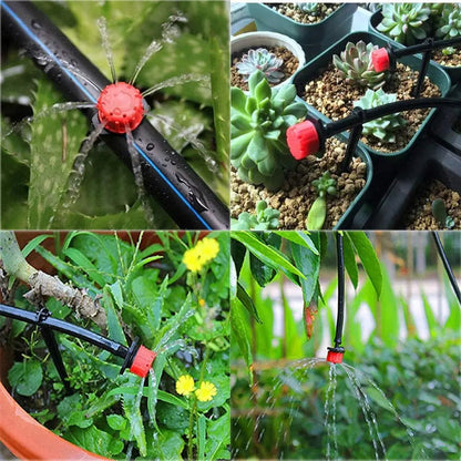Adjustable Drip Irrigation Emitters 360° Flow Control 0.8 x 1 Inch UV-Resistant for Garden Beds Pots Greenhouse Micro Watering System Precis