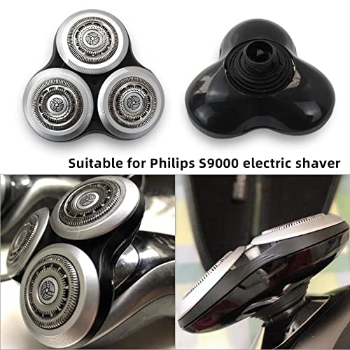 Replacement Rotary Blade Cartridge Compatible with Select Electric Shavers – Silver 3-Head Assembly for Men's Grooming