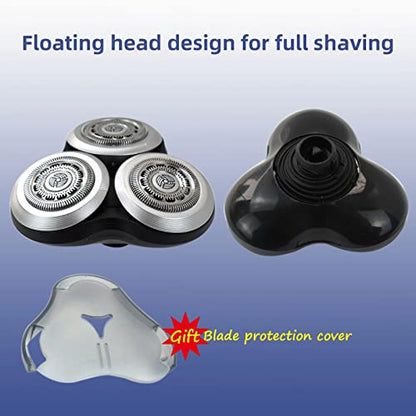 Electric Shaver Heads Replacement, Shaving Head with Foil Cutter for Rotary Razors, Razor Head with Easy Installation