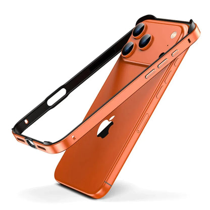 Aluminum iPhone Bumper Case – Raised Corner Guard, Wireless Charging Compatible, Precision Button Cutouts for 17/16/15 Series