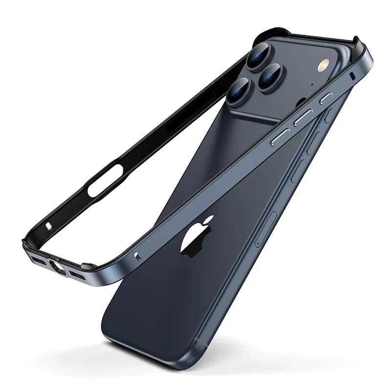 Aluminum iPhone Bumper Case – Raised Corner Guard, Wireless Charging Compatible, Precision Button Cutouts for 17/16/15 Series