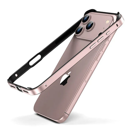 Aluminum iPhone Bumper Case – Raised Corner Guard, Wireless Charging Compatible, Precision Button Cutouts for 17/16/15 Series