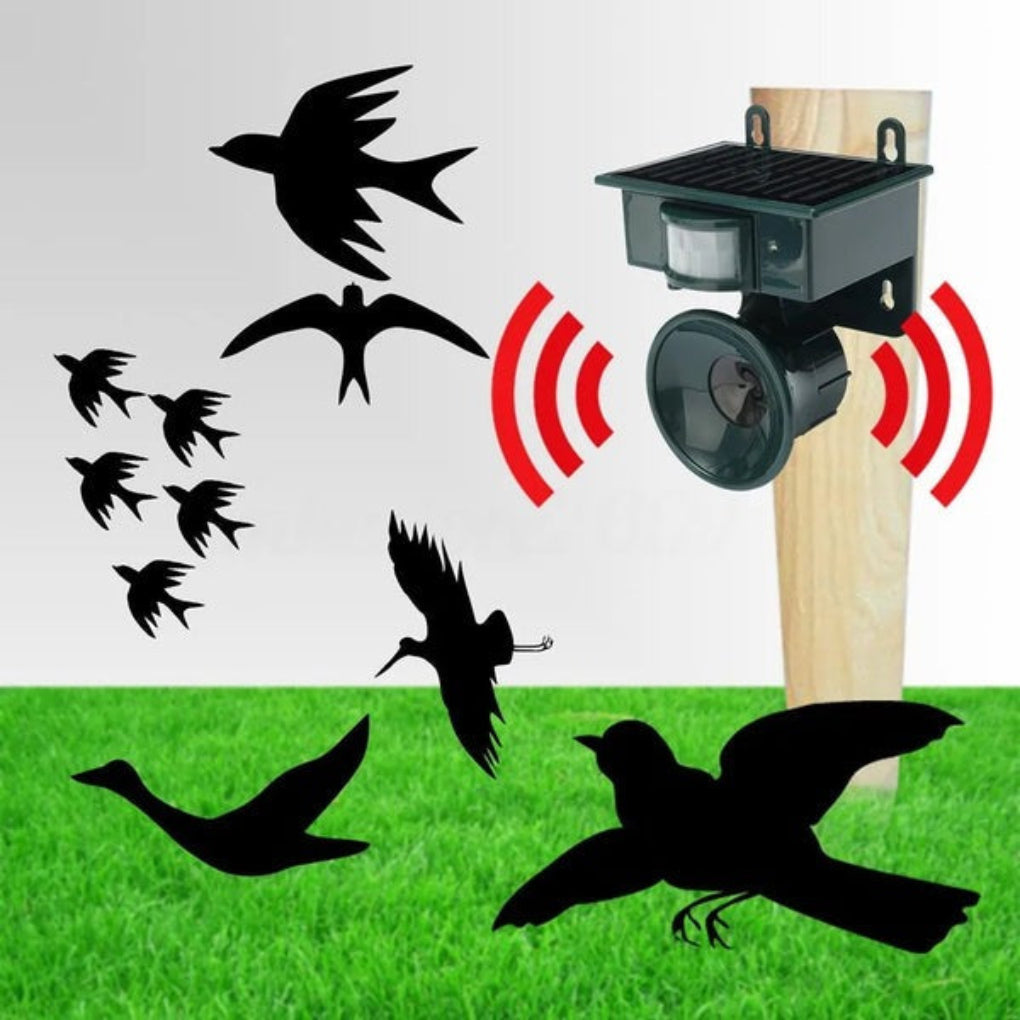 EcoGuard | Bird Deterrent Repeller with Motion Sensor & Natural Sounds | Effective Solution for Pigeon and Woodpecker Control