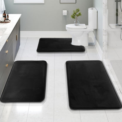 Premium Memory Foam Bath Mats Set – 3-Piece Soft and Absorbent Bathroom Mats