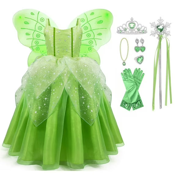 Enchanting Fairy Princess Costume Set for Girls with Accessories | Magical Dress-Up for Halloween and Special Events