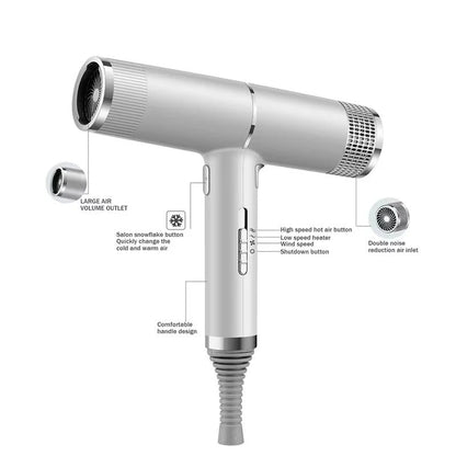 Ionic Hair Dryer, Lightweight Blow Dryer with Styling Nozzle, Professional Hair Dryer for All Hair Types