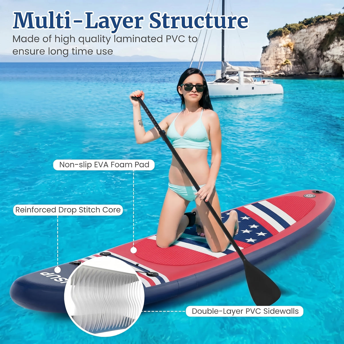 Ortekor PuffoSUP | Inflatable Paddle Board with Quick Setup & Superior Stability | Portable Design for Effortless Adventures