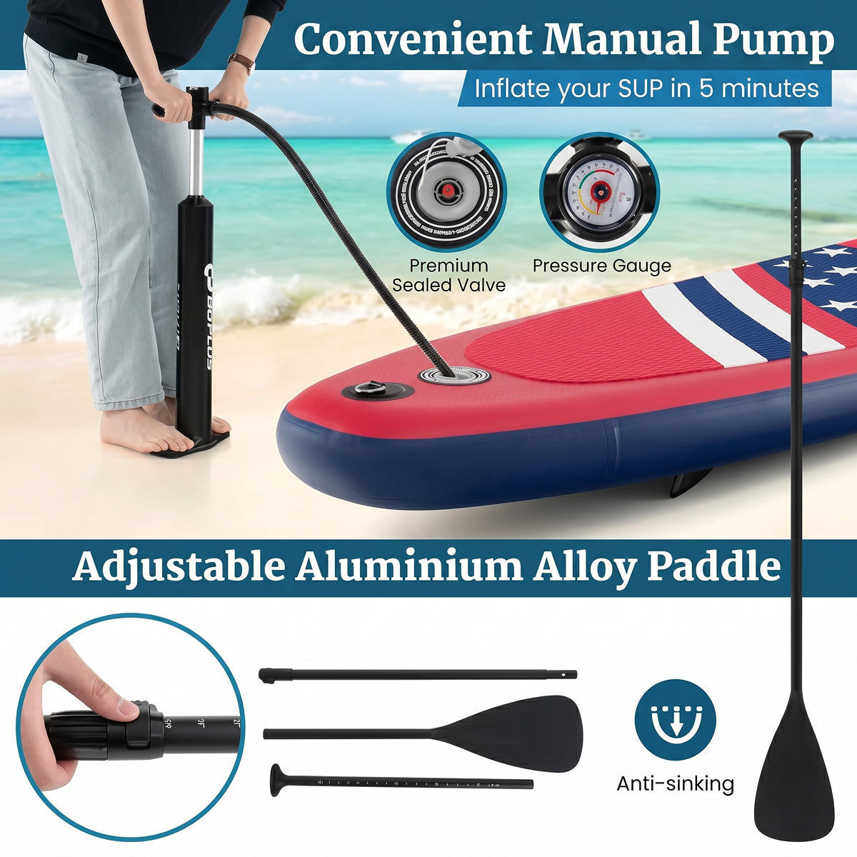 Ortekor PuffoSUP | Inflatable Paddle Board with Quick Setup & Superior Stability | Portable Design for Effortless Adventures