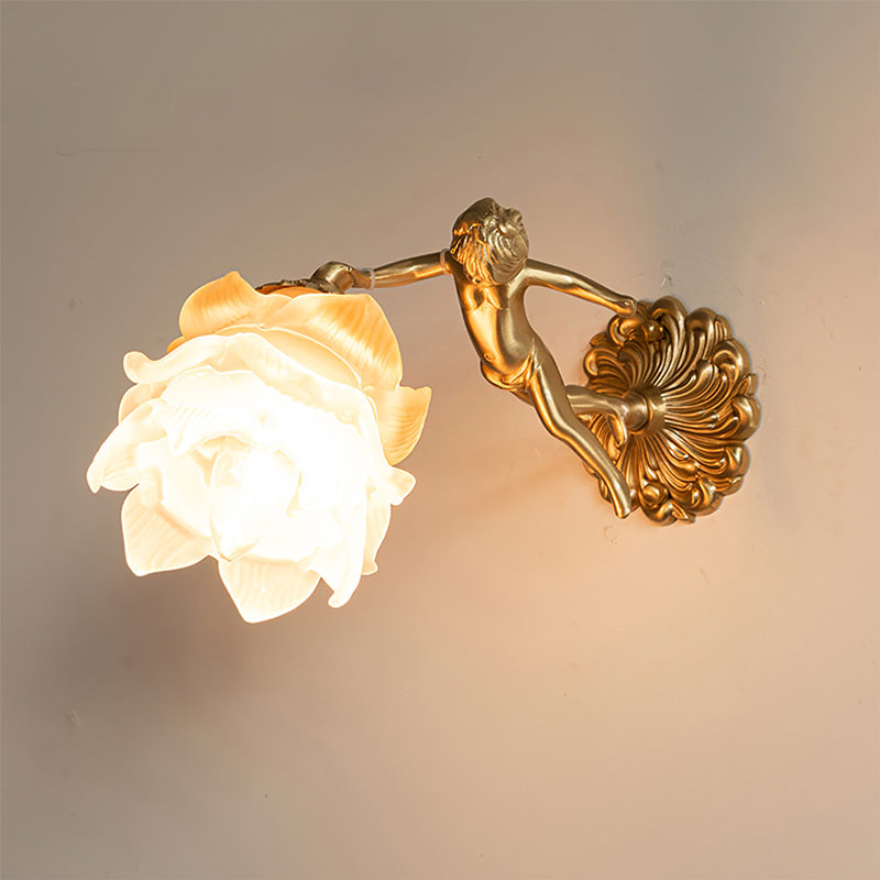 Frosted Glass Sconce Light Fixture 12 Inch Mounted Lighting for Bedroom Hallway Living Room E14 Socket Warm Ambient Illumination Classic Acc