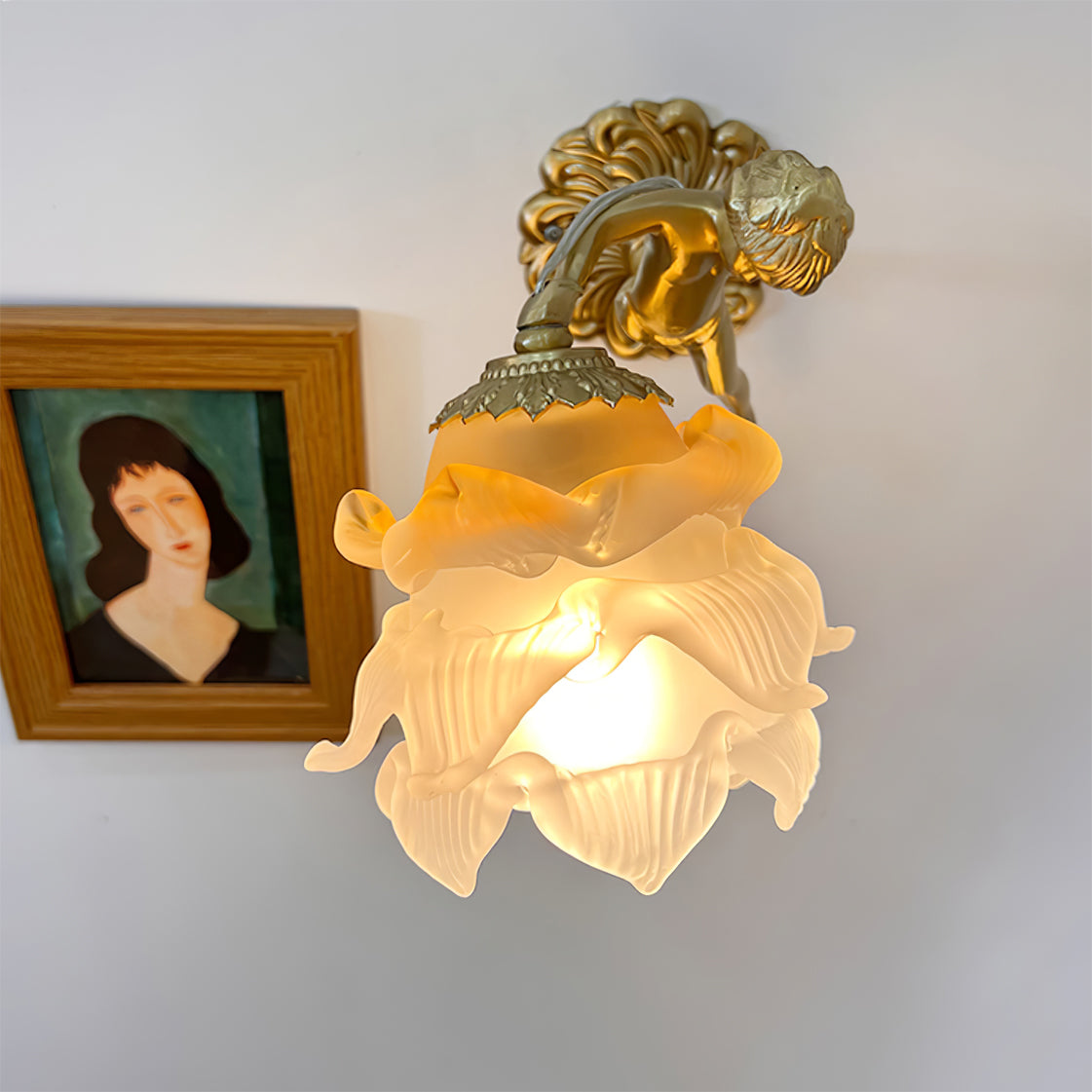 Frosted Glass Sconce Light Fixture 12 Inch Mounted Lighting for Bedroom Hallway Living Room E14 Socket Warm Ambient Illumination Classic Acc