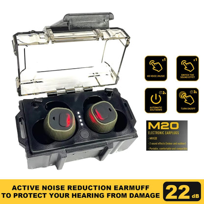 Ortekor QuietixPro | Electronic Shooting Earbuds with Active Noise Reduction | Tactical Hearing Protection for Clear Communication