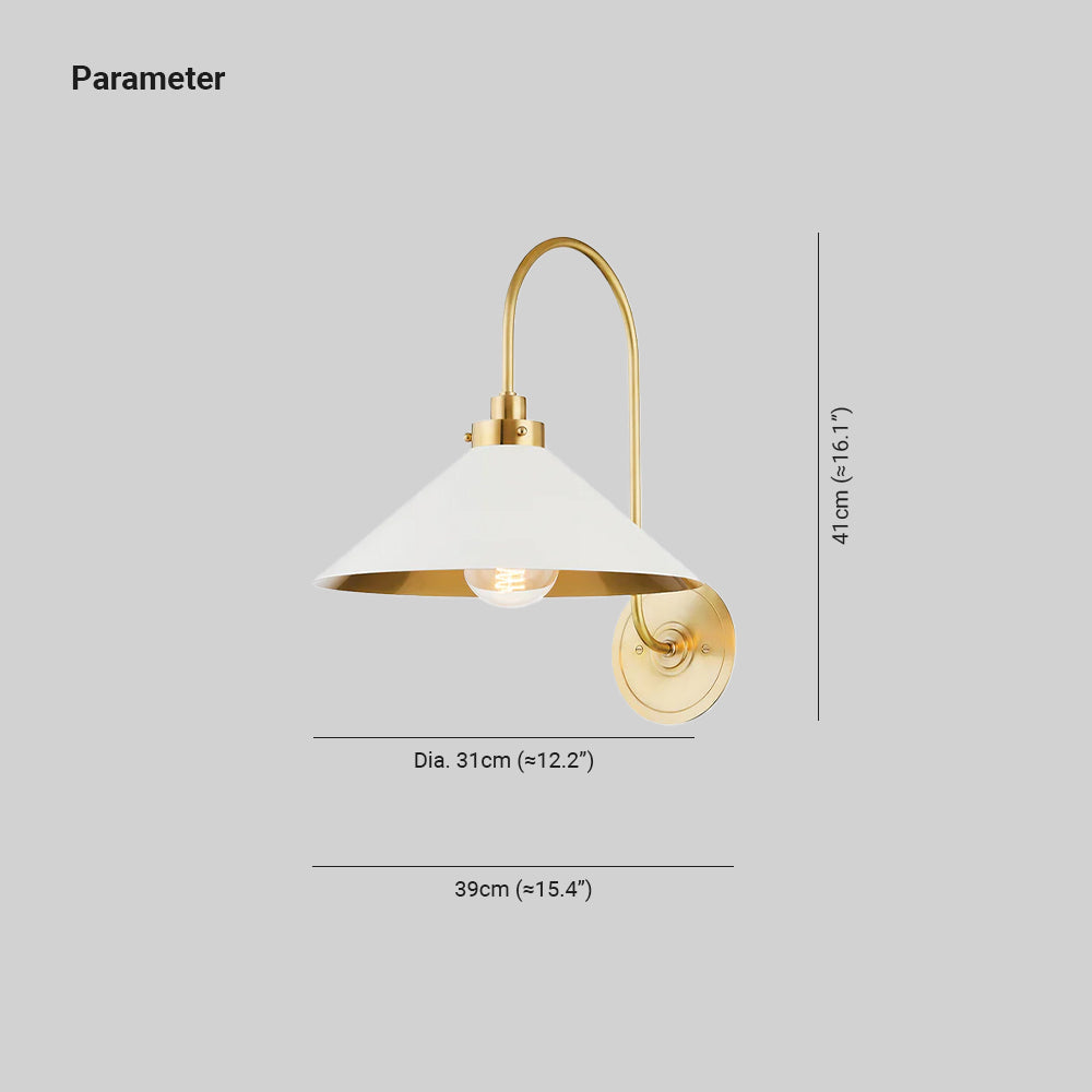Hardwired Metal Wall Sconce with Downward Cone Shade E26 E27 Socket for Hallway Bedroom Living Room Indoor Lighting Fixture