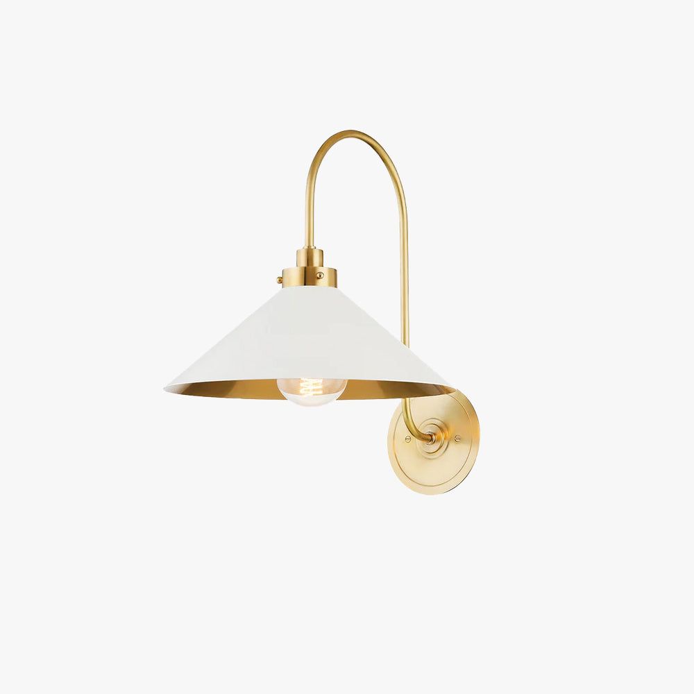 Hardwired Metal Wall Sconce with Downward Cone Shade E26 E27 Socket for Hallway Bedroom Living Room Indoor Lighting Fixture