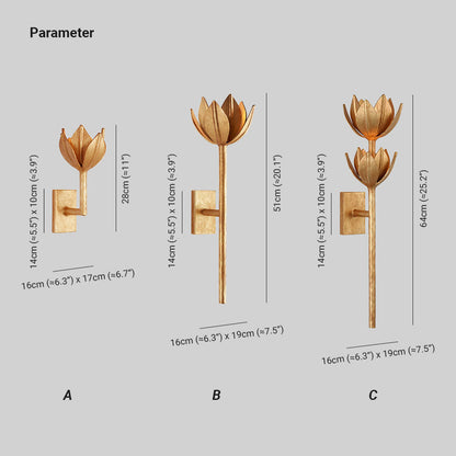 Metal Floral Sconce Three Height Choices Hardwired Accent Fixture for Entryways Bedrooms Dining Halls Modern Sculptural Form E12/E14 Base 11