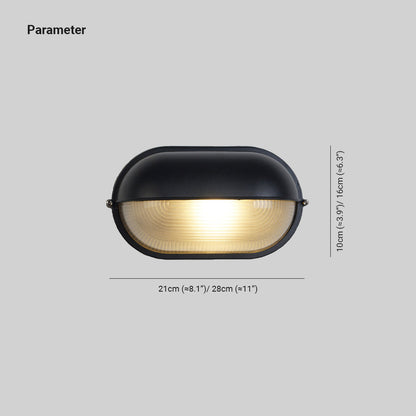 Industrial Outdoor Wall Light with Ribbed Glass Shade – Weatherproof Porch & Patio Sconce for Entryways, Doorways & Garden Lighting