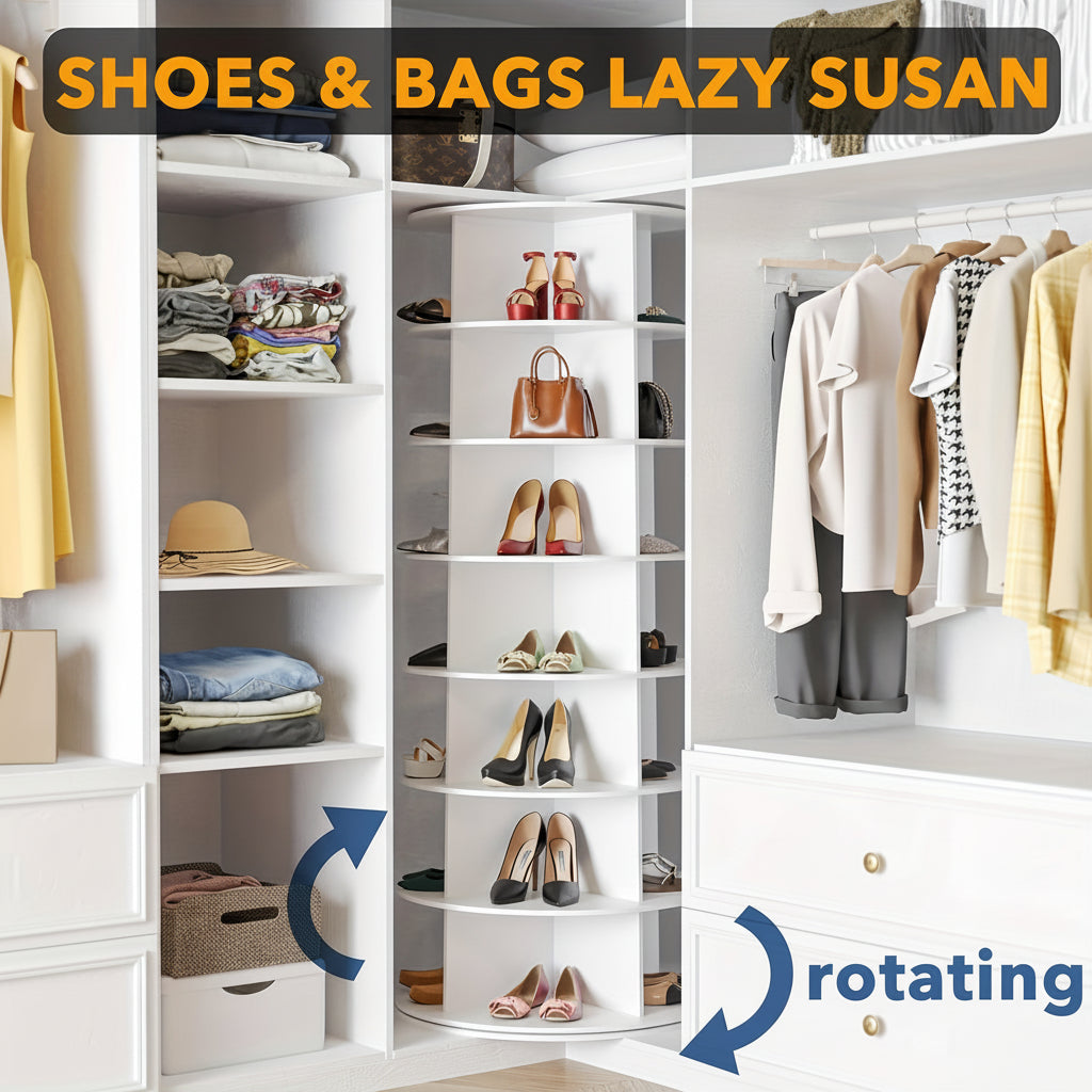 Space Saver | Shoe Rack for Closet with 360° Rotating Design | Multi-Tier Organizer for Efficient Shoe Storage
