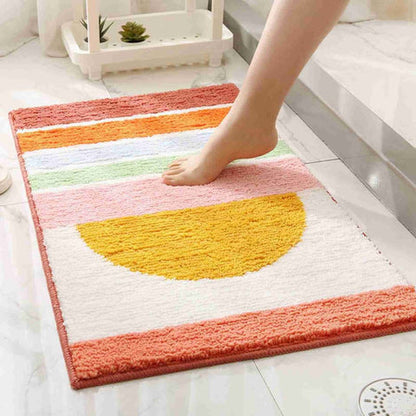 Rainbow Sunset Bath Mat - Microfiber, Non-Slip, Absorbent