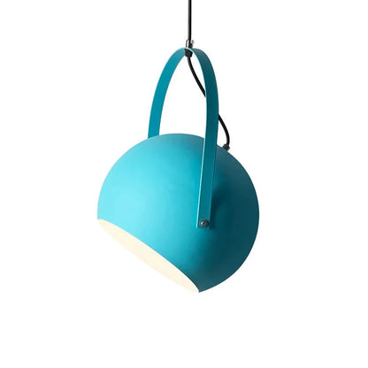 Rotatable Metal Ceiling Fixture in Haze Blue – Adjustable Cord Hanging Lamp for Dining Rooms, Kitchens, Bedrooms & Living Spaces