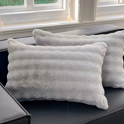 Raven Faux Fur Pillow Cover - Soft Durable Knit Fabric, Machine Washable