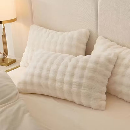 Raven Faux Fur Pillow Cover - Soft Durable Knit Fabric, Machine Washable