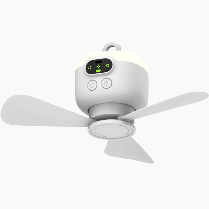 Ceiling Fan with Light and Remote, Rechargeable Battery Operated Ceiling Fan, Portable Ceiling Fan with LED for Camping