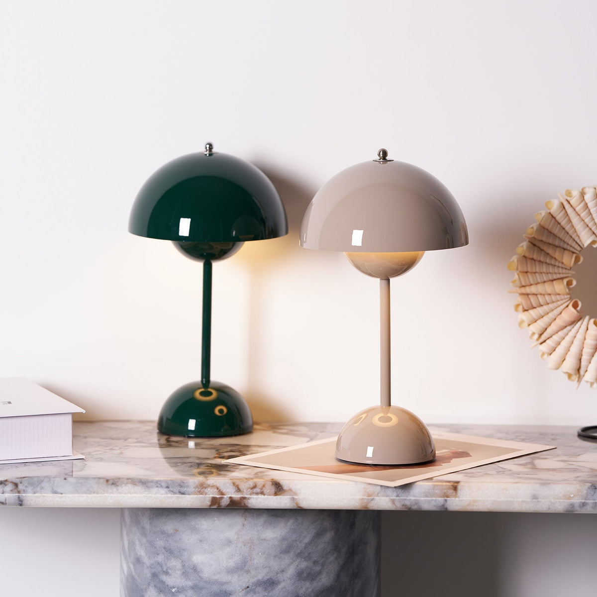 Rechargeable LED Touch Lamp Metal Cordless Mini Nightstand Light Tri-Color Modes USB Charging Port 6.3 in Round Portable for Bedroom Office