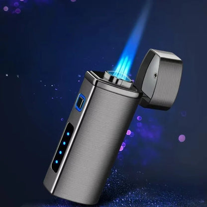 Outdoor Lighter Rechargeable with Triple Jet Flame, Torch Lighter Windproof, Electric Lighter for Candles and Grill