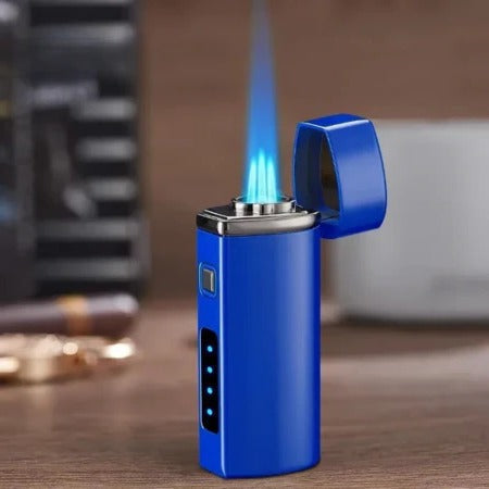 Outdoor Lighter Rechargeable with Triple Jet Flame, Torch Lighter Windproof, Electric Lighter for Candles and Grill