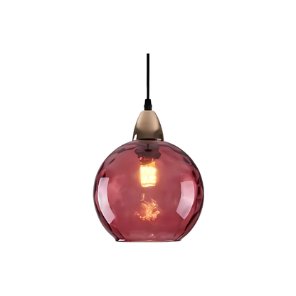 Textured Glass Globe Hanging Light 7.9 Inch Dining Room Island Fixture Adjustable Height Modern Sphere Pendant Minimalist Ceiling Lamp for K