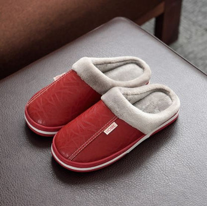 Waterproof Plush-Lined House Slippers with Anti-Slip Sole for Indoor & Outdoor Winter Comfort