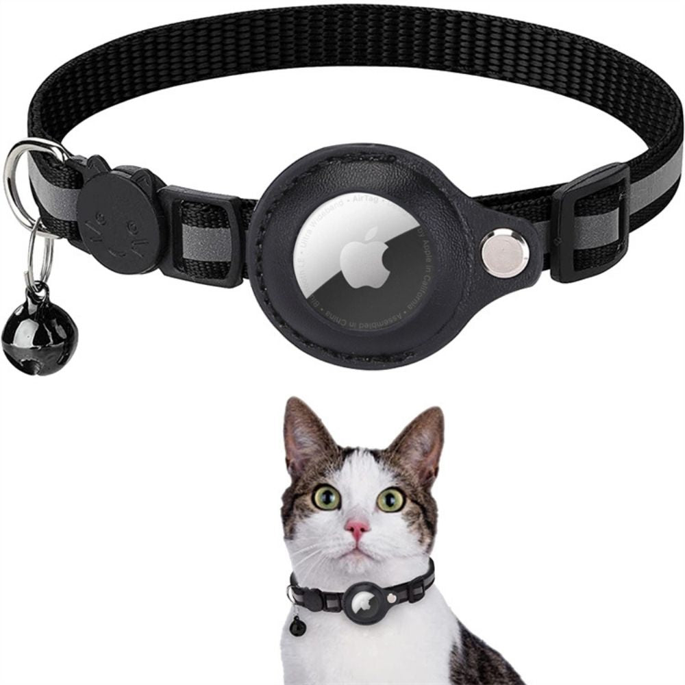 Breakaway Cat Collar with Bell, Reflective Cat Collar with Quick Release, Cat Collar with GPS Tracker for Outdoor Cats
