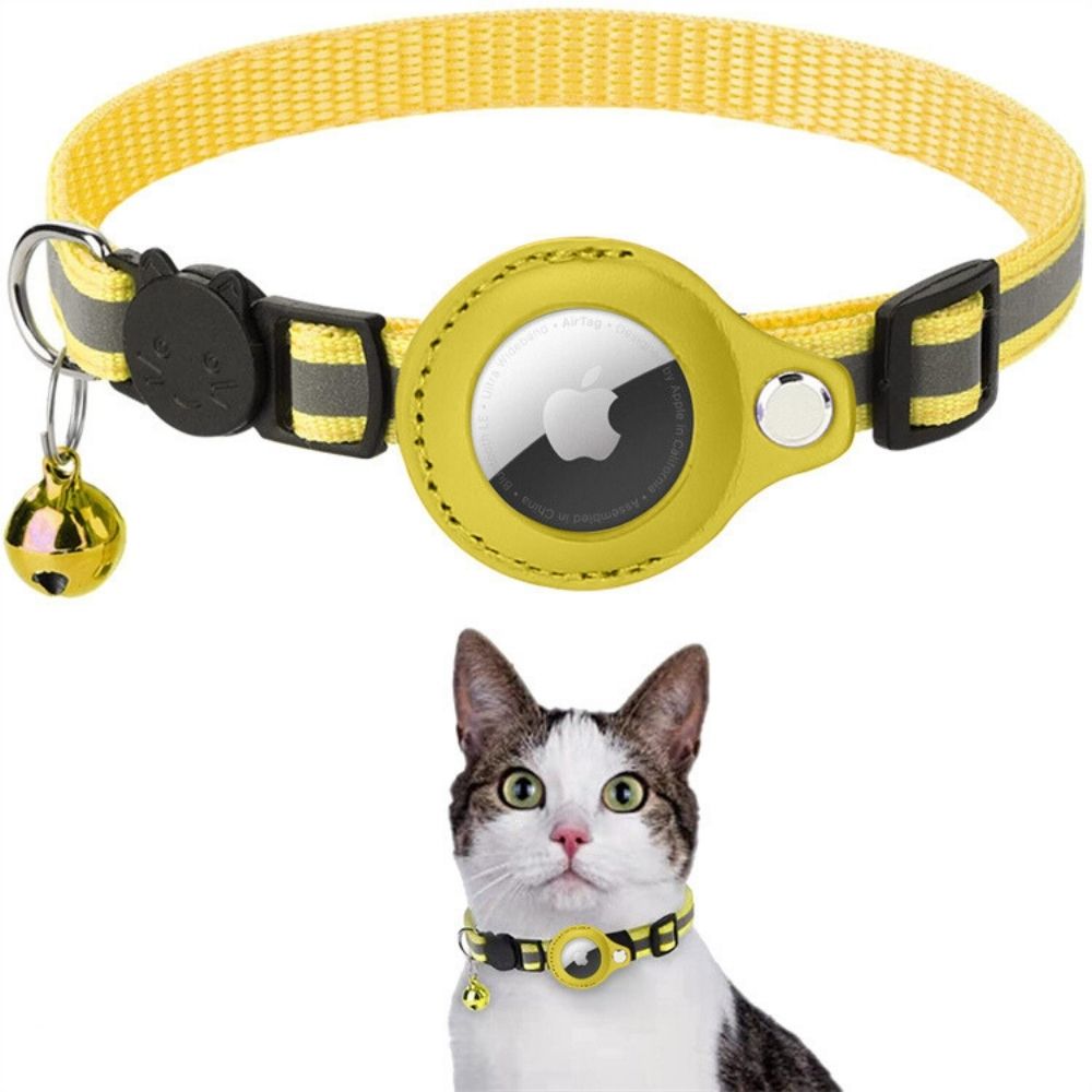 Breakaway Cat Collar with Bell, Reflective Cat Collar with Quick Release, Cat Collar with GPS Tracker for Outdoor Cats
