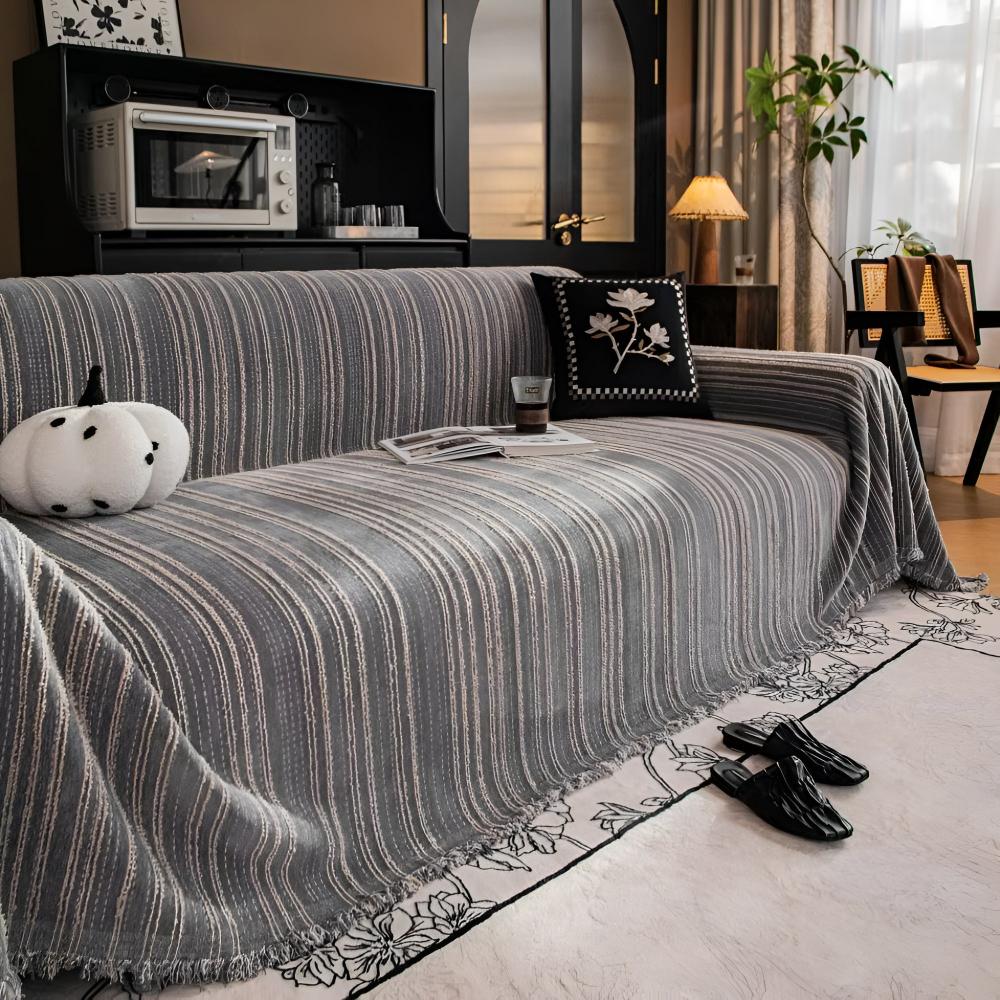 Regal Sofa Cover - Ultra-Soft Chenille, Timeless Stripes