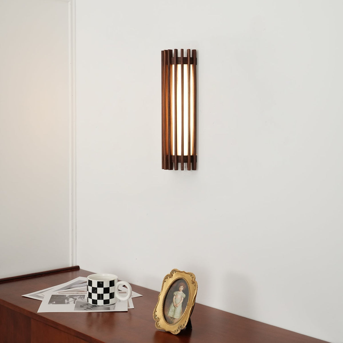 Hardwired Wood Wall Sconce with Acrylic Shade for Living Room, Bedroom & Dining Room – Modern Indoor Lighting Fixture