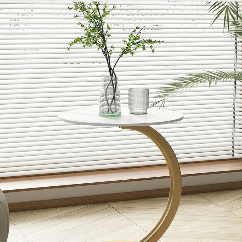 Reinforced Round Side Table – Compact Design for Living Room and Bedroom