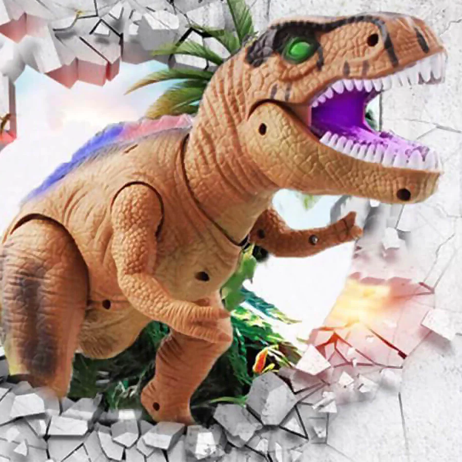 RC Walking T-Rex Dinosaur Toy with Glowing LED Lights & Roaring Sound Effects for Kids | Remote Control Prehistoric Action Figure
